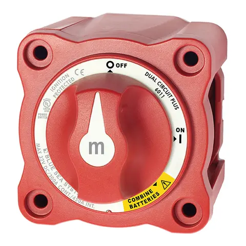 BLUE SEA SYSTEMS Batteribryter Mini For to kretser 6011
