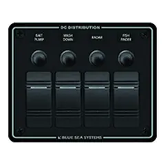 BLUE SEA Bryterpanel, 4 brytere sort vanntett (8372)