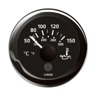 VDO Oljetemperatur 52mm sort ViewLine Sort opp til 150&#176;c