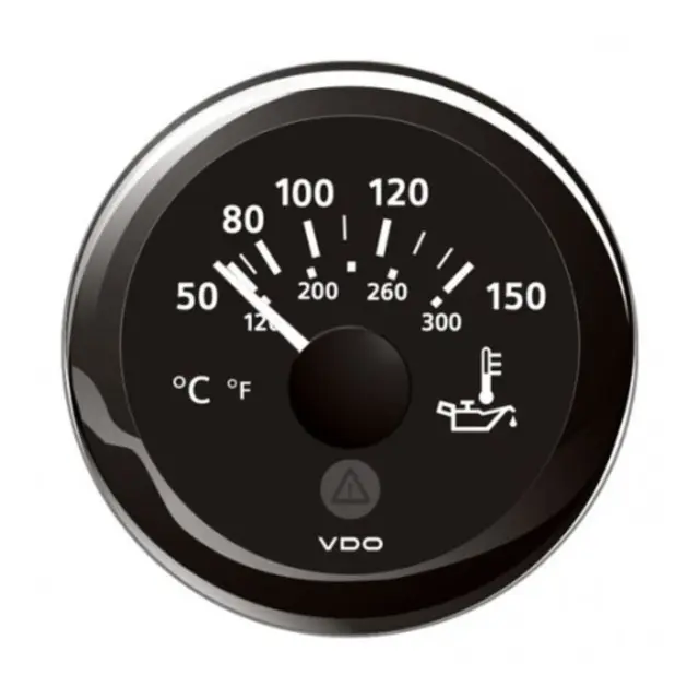 VDO Oljetemperatur 52mm sort ViewLine Sort opp til 150°c 