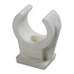Festeklips enkel &#216;10 mm Hvit