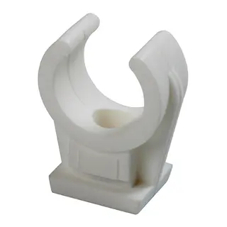 Festeklips enkel &#216;10 mm Hvit