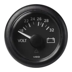 VDO Voltmeter 18-32V (24V) ViewLine - &#216;52mm - sort