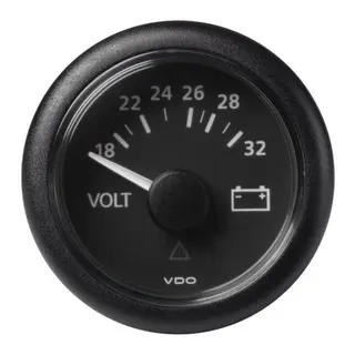 VDO Voltmeter 18-32V (24V) ViewLine - &#216;52mm - sort