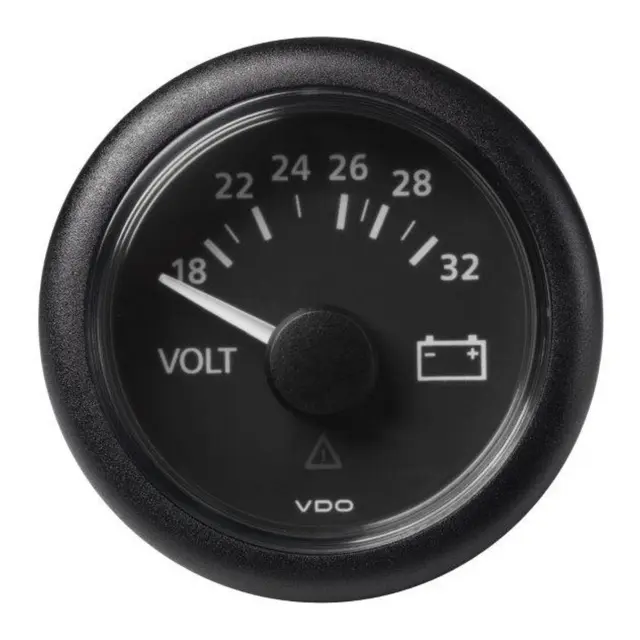 VDO Voltmeter 18-32V (24V) ViewLine - Ø52mm - sort 