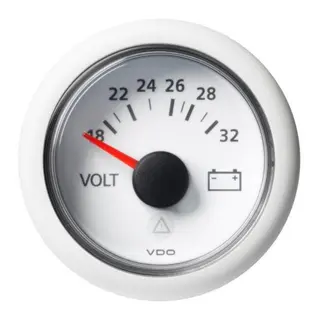 VDO Voltmeter 18-32V (24V) ViewLine - &#216;52mm - hvit