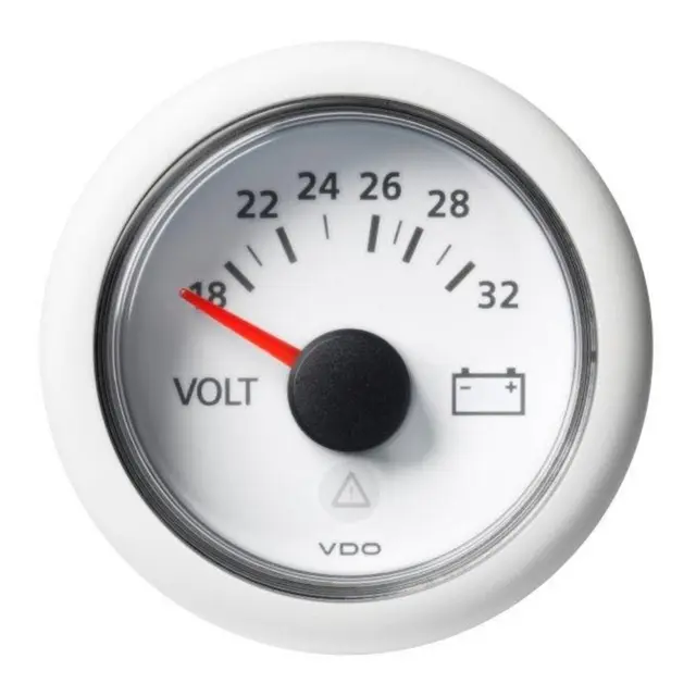 VDO Voltmeter 18-32V (24V) ViewLine - Ø52mm - hvit 