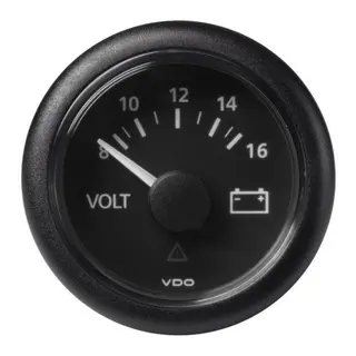 VDO Voltmeter 8-16V (12V) ViewLine - &#216;52mm - sort