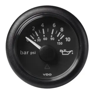 VDO Oljetrykkinstrument 0-10 Bar ViewLine - &#216;52mm - sort