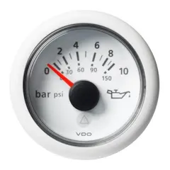 VDO Oljetrykkinstrument 0-10 Bar ViewLine - &#216;52mm - hvit