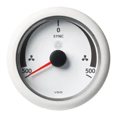 VDO ViewLine Synkronisator, Hvit Ø85mm -500rpm / +500rpm