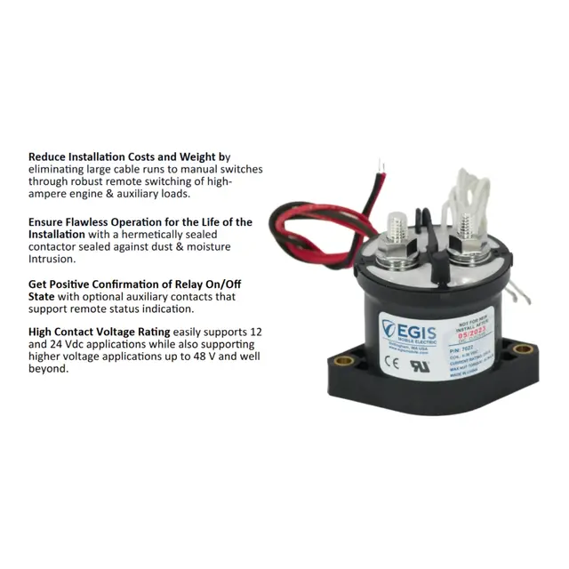 EGIS Elektronisk hovedstrømsbryter 12V /250A - 24V/500A Solenoid 