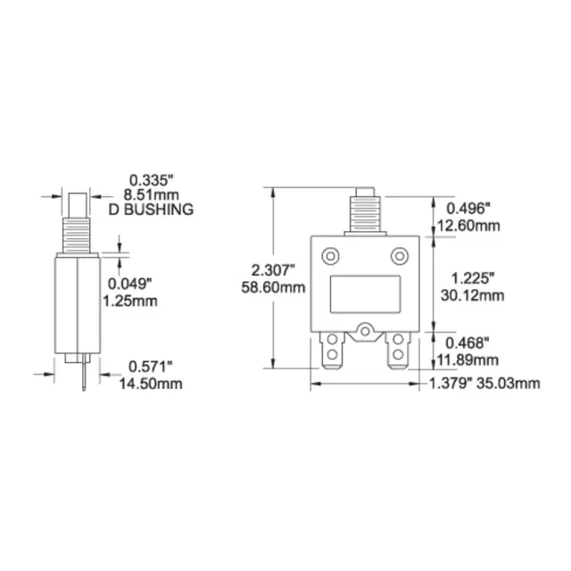 BLUE SEA SYSTEMS Automatsikring 25A Trykkbryter (7058) 