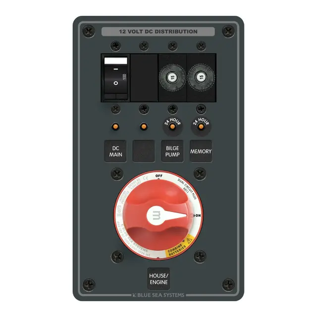 BLUE SEA SYSTEMS Batteristyring Panel bryter og sikring - 8686 