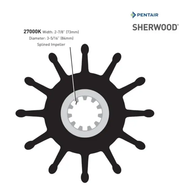 SHERWOOD Impeller Kit  27000k-shw Ø 84mm - aksel 19mm- 12 blader 