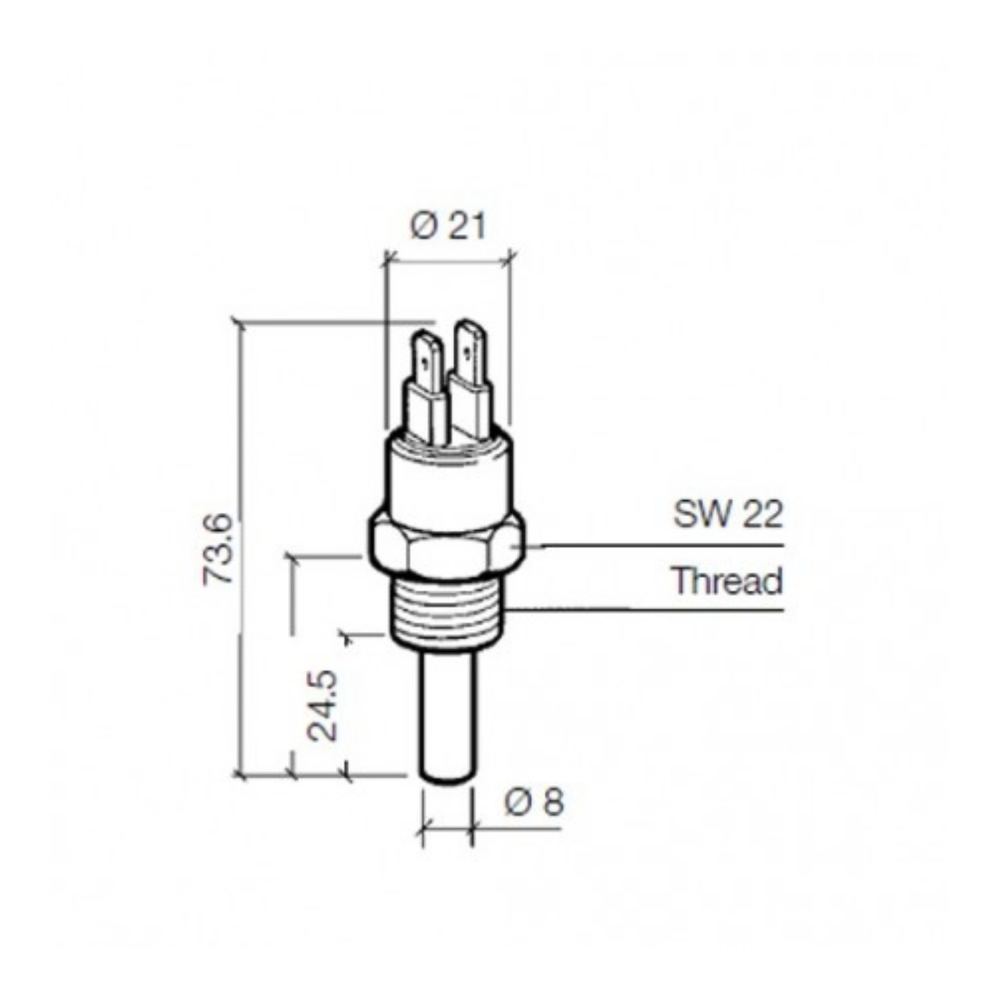 VDO Temperatur vakt - bryter 96/92°C - M14x1,5