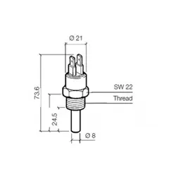 VDO Temperatur vakt - bryter 96/92&#176;C - M14x1,5