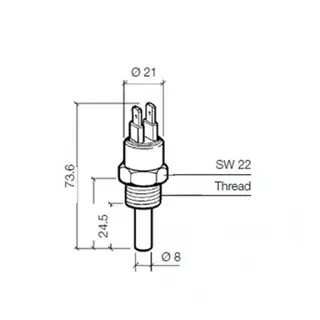 VDO Temperatur vakt - bryter 96/92&#176;C - M14x1,5