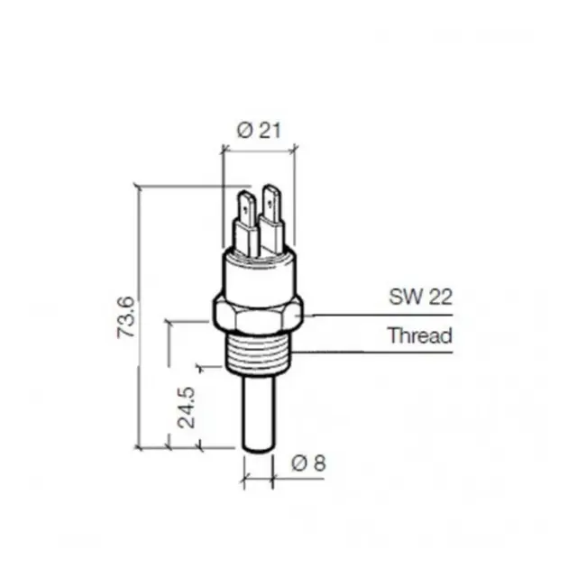VDO Temperatur vakt - bryter 96/92°C - M14x1,5 
