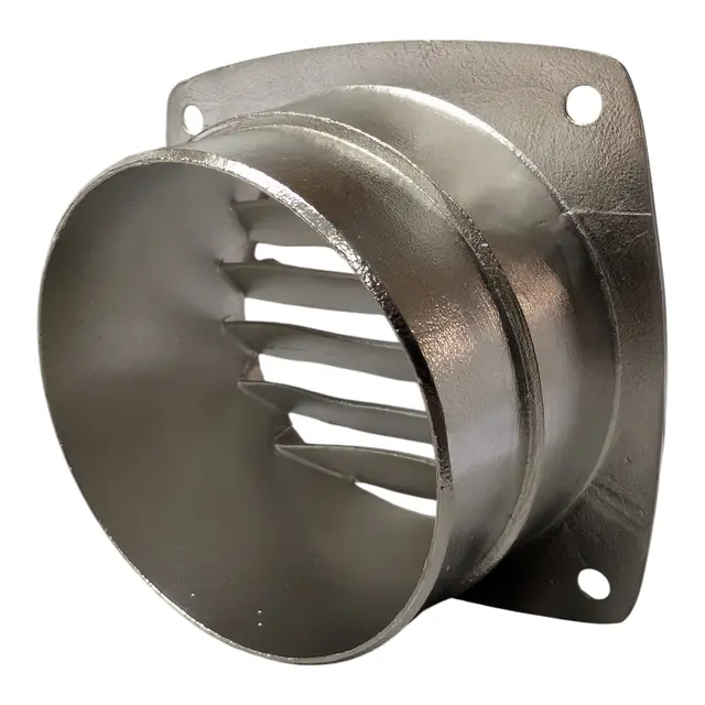 Ventilrist m/ slangestuss - 3" 316 - Syrefast til 75mm slange 