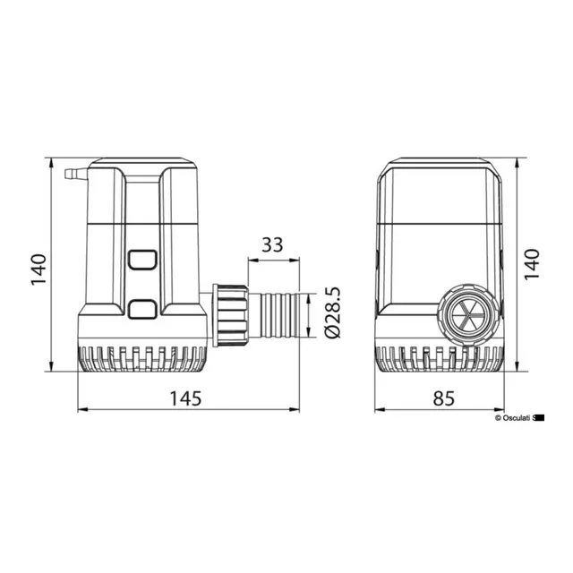 OSCULATI Europump automatisk lensepumpe 12V - 2300L/t - mod 600 