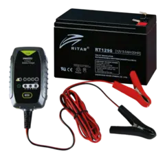 RITAR AGM Batteri 12V - 9Ah 151 x 65 x 94 mm - m/batterilader