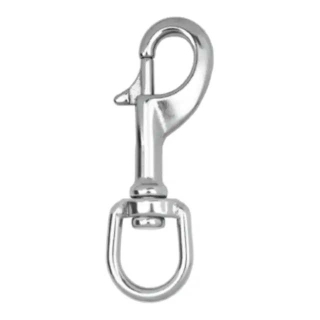Karabinkrok med svivel - syrefast 316 Lengde 80mm - 15mm øye 