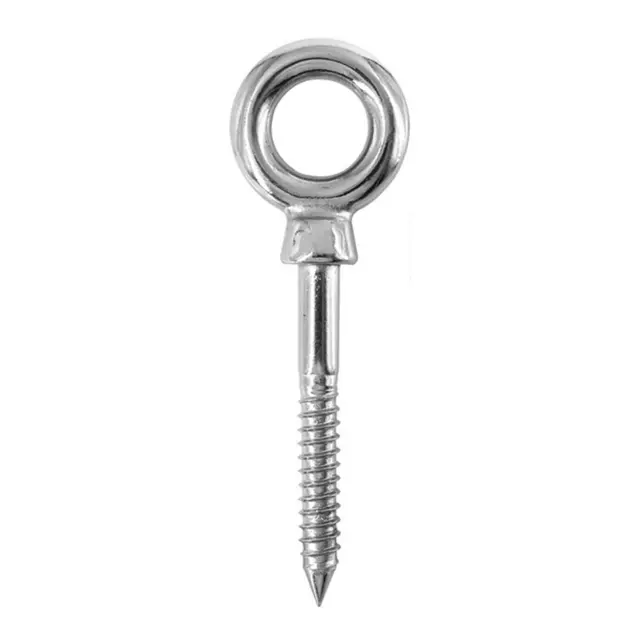 Øyebolt syrefast m/flens og tregjenger Ø 10mm - 120mm lang - 22mm øye 