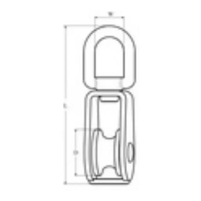 Blokk enkel - Syrefast 25mm 6mm tau diameter 
