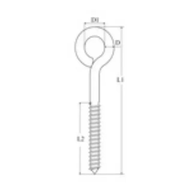 Øyebolt med tregjenger Syrefast stål 316 - 6x60mm 