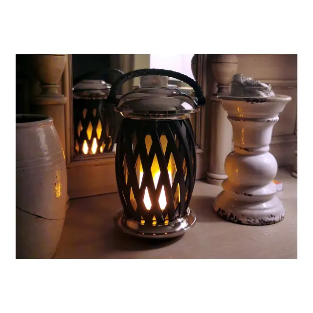 HOMELINE Flammelampe LED Ignis, chrom 