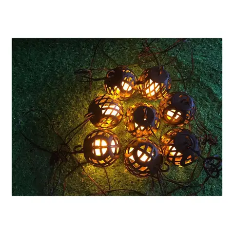 HOMELINE Lysslynge med flamme, 8 LED 7m + 3m str&#248;mkabel