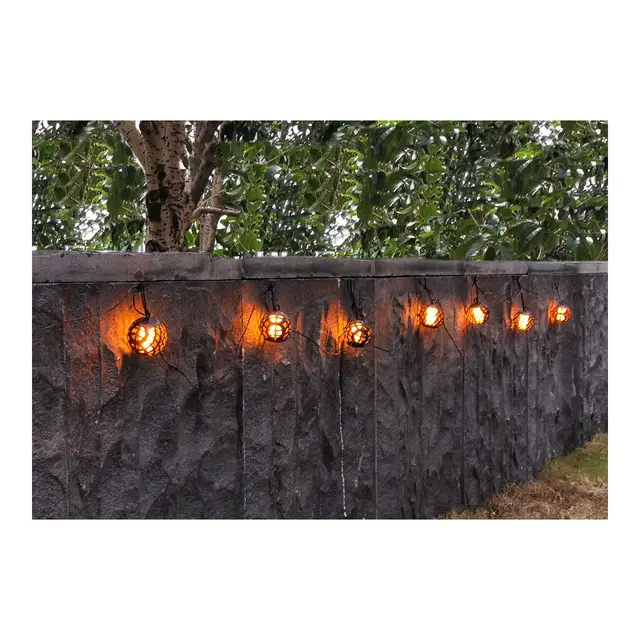 HOMELINE Lysslynge med flamme, 8 LED 7m + 3m strømkabel 