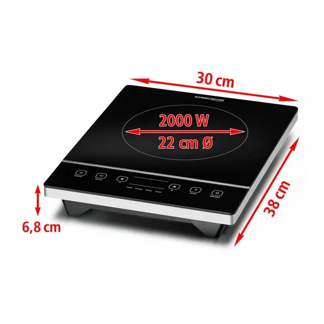 ROMMELSBACHER Induksjonskokeplate, Enkel 230V - 2000W 