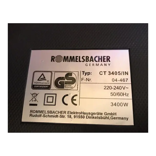 ROMMELSBACHER Induksjonsplate, Dobbel 230V - 3400W 