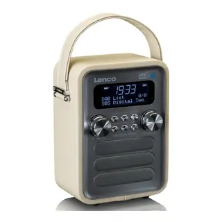 DAB Radio, Lenco Pdr-051, oppl.bar, BT beige/s&#248;lv