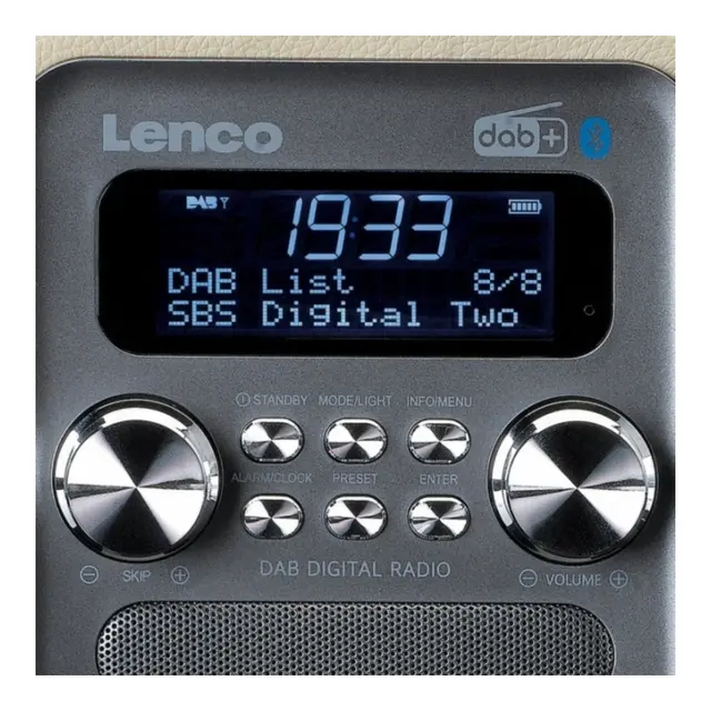 DAB Radio, Lenco Pdr-051, oppl.bar, BT beige/sølv 