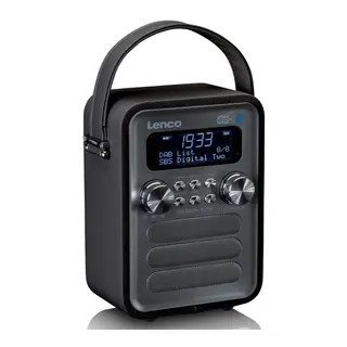 DAB+ Radio - Lenco PDR-051 - BT Svart/s&#248;lv - Oppladbar