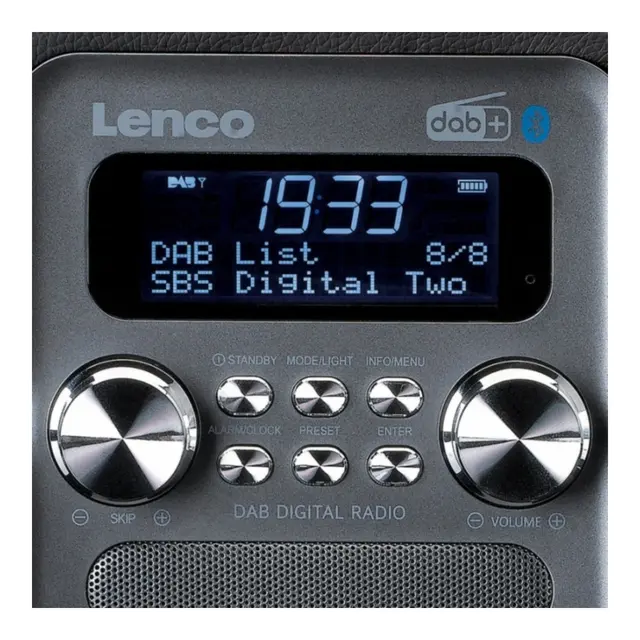 DAB Radio, Lenco Pdr-051, oppl.bar, BT svart/sølv 