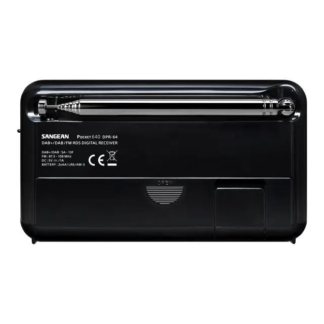 SANGEAN DAB+ Lommeradio  DPR64 Pocket 640 Sort - 