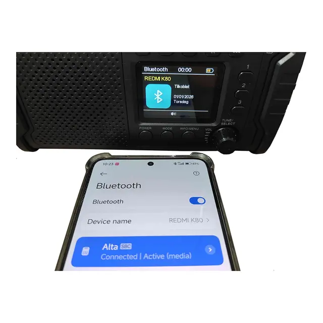 DAB nødradio Homeline Alta, svart Hnr2612, powerb 