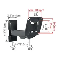 Veggfeste Barkan E130, Sving/tilt 15kg, arm,29&quot;