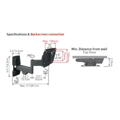 Veggfeste Barkan E140, Sving/tilt 2 arm 29&quot;,15kg