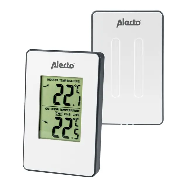 Termometer ute/inne Alecto med maks og min. temp 