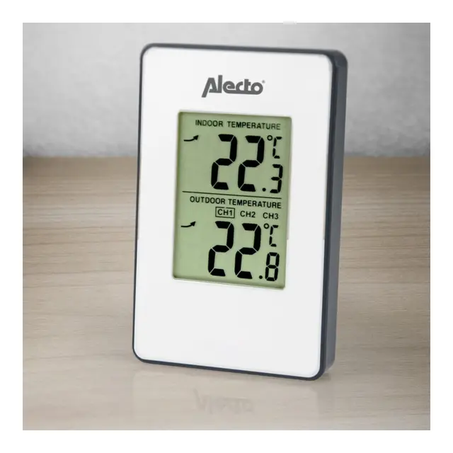 Termometer ute/inne Alecto med maks og min. temp 