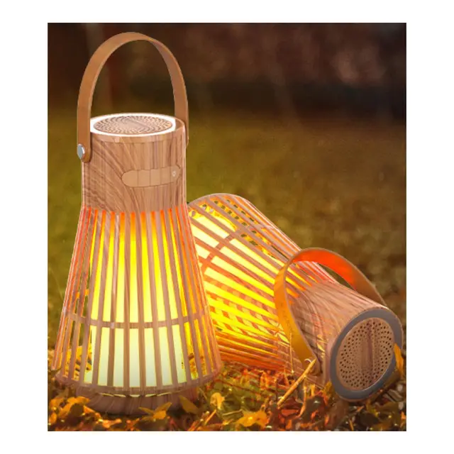 HOMELINE Flammelampe - Mitra Bambus LED Oppladbar - 5W - IP65 