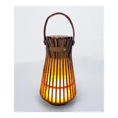HOMELINE Flammelampe - Mitra Bambus LED Oppladbar - 5W - IP65