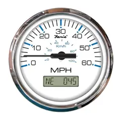 FARIA GPS Speedometer 50 knop CH.SS.White