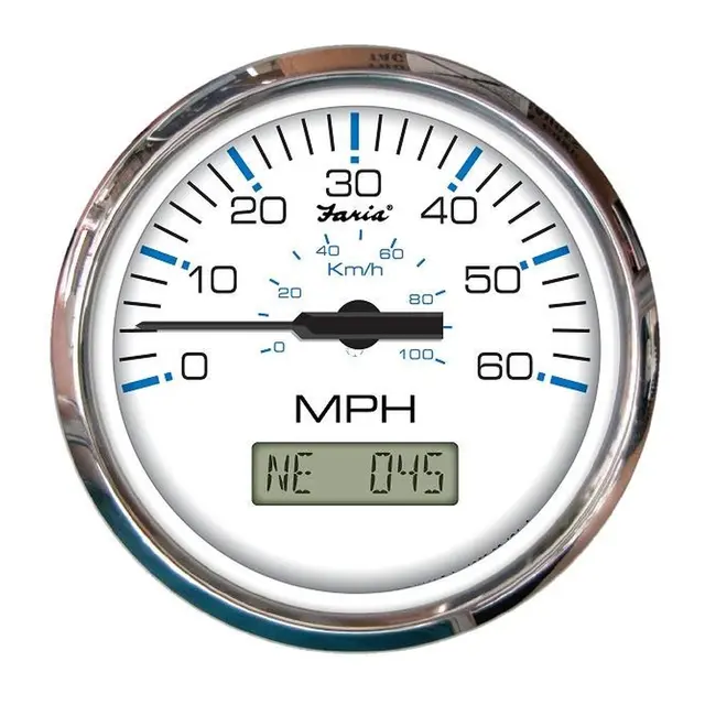 FARIA GPS Speedometer 50 knop CH.SS.White 