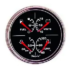 FARIA Kombiinstrument 5&quot; (4-i-ett) &#216;5&quot; - Sort bl.ring
